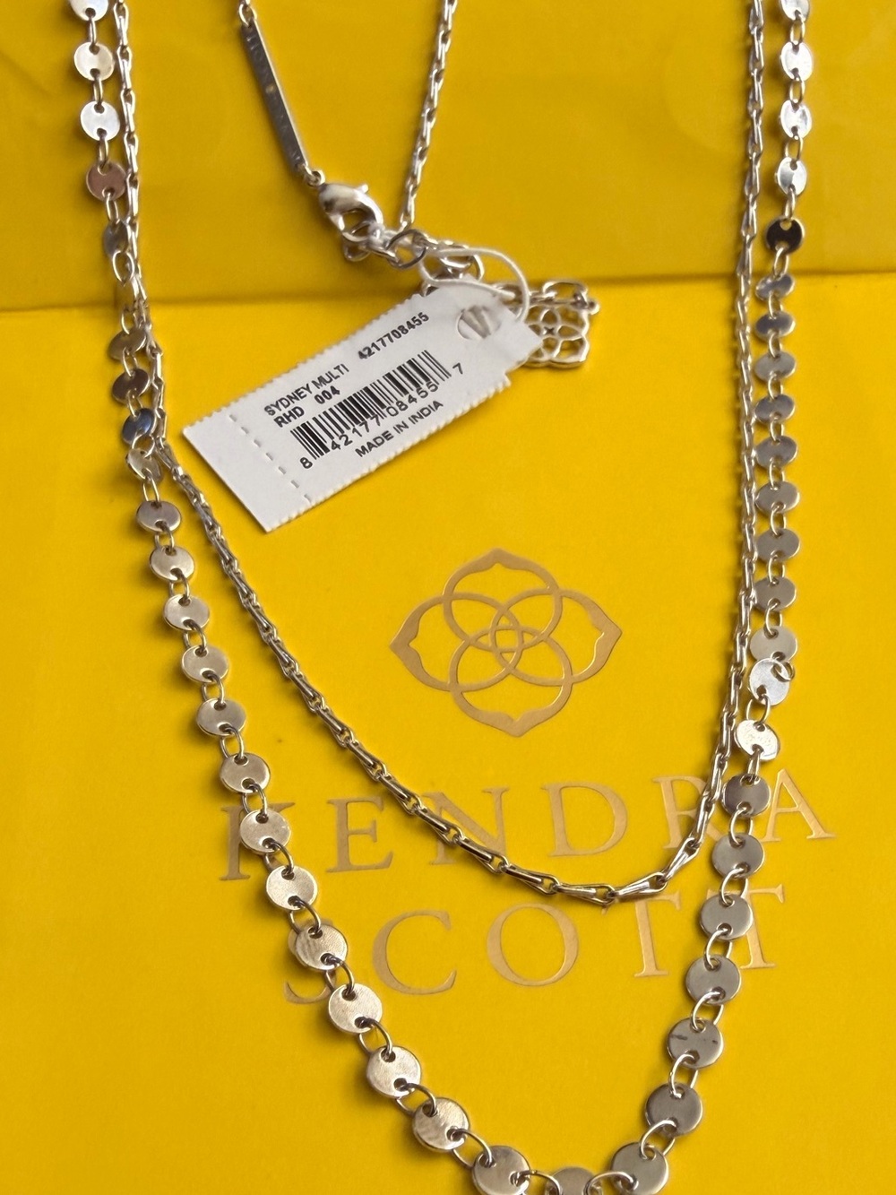 Kendra Scott Silver Layered Disc Chain Necklace